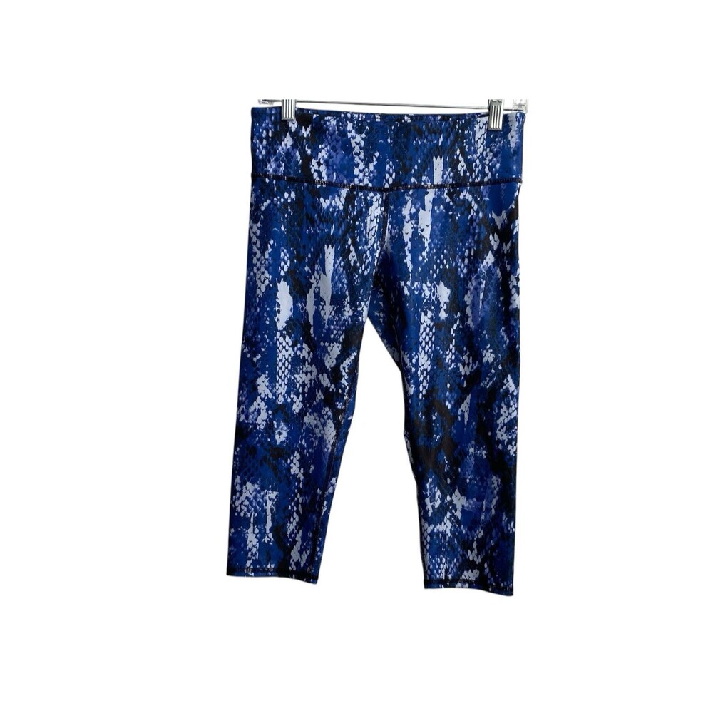 ALO Yoga Leggings Women Electric BLUE Airbrush Snakeskin Print SMALL